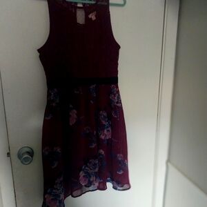 Xhilaration Red Halter Fit and Flare Dress for Weddings Es Size M